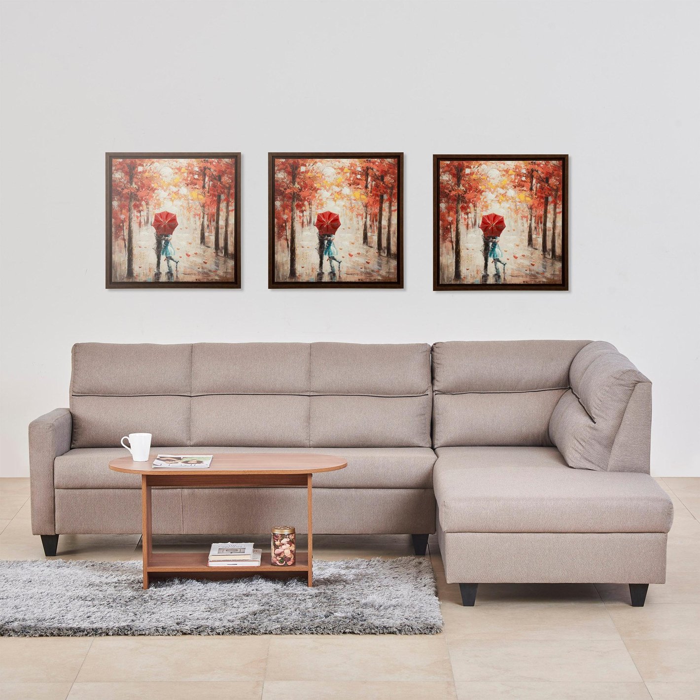 Structured L-Shaped Sectional Sofa with Integrated Chaise