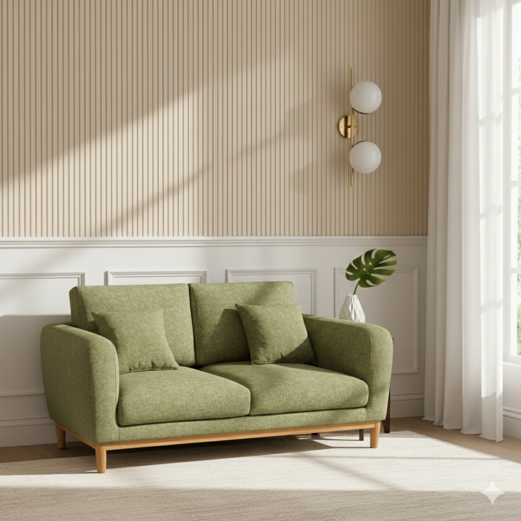 Contemporary Green Loveseat