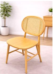 WOVEN CANE DINING CHAIR